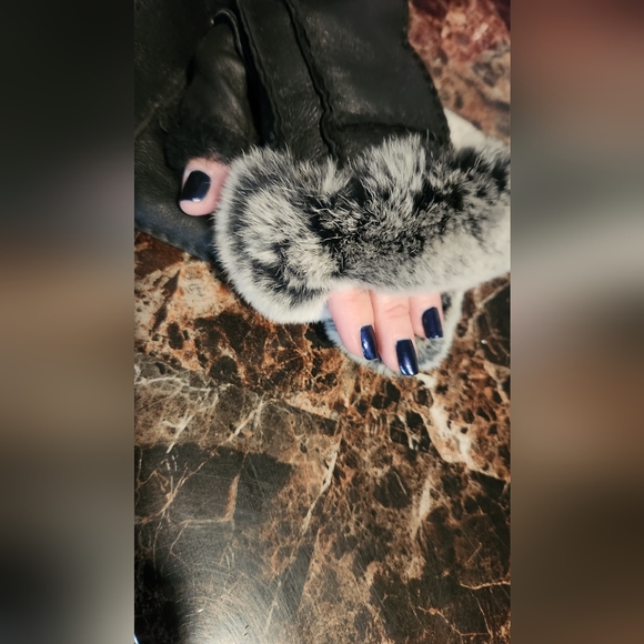 NWT, Shearling/Rabbit Handsfree Texting Gloves by Morris Kaye & Sons - Picture 6 of 9